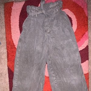 American Eagle Wide Leg Army Green Pants with Belt